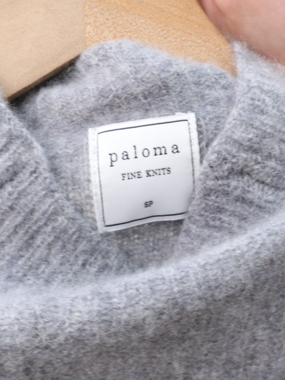 Paloma Fine Knits Cashmere Knit Mock Neck Sweater Gray Small Petite - Picture 4 of 4